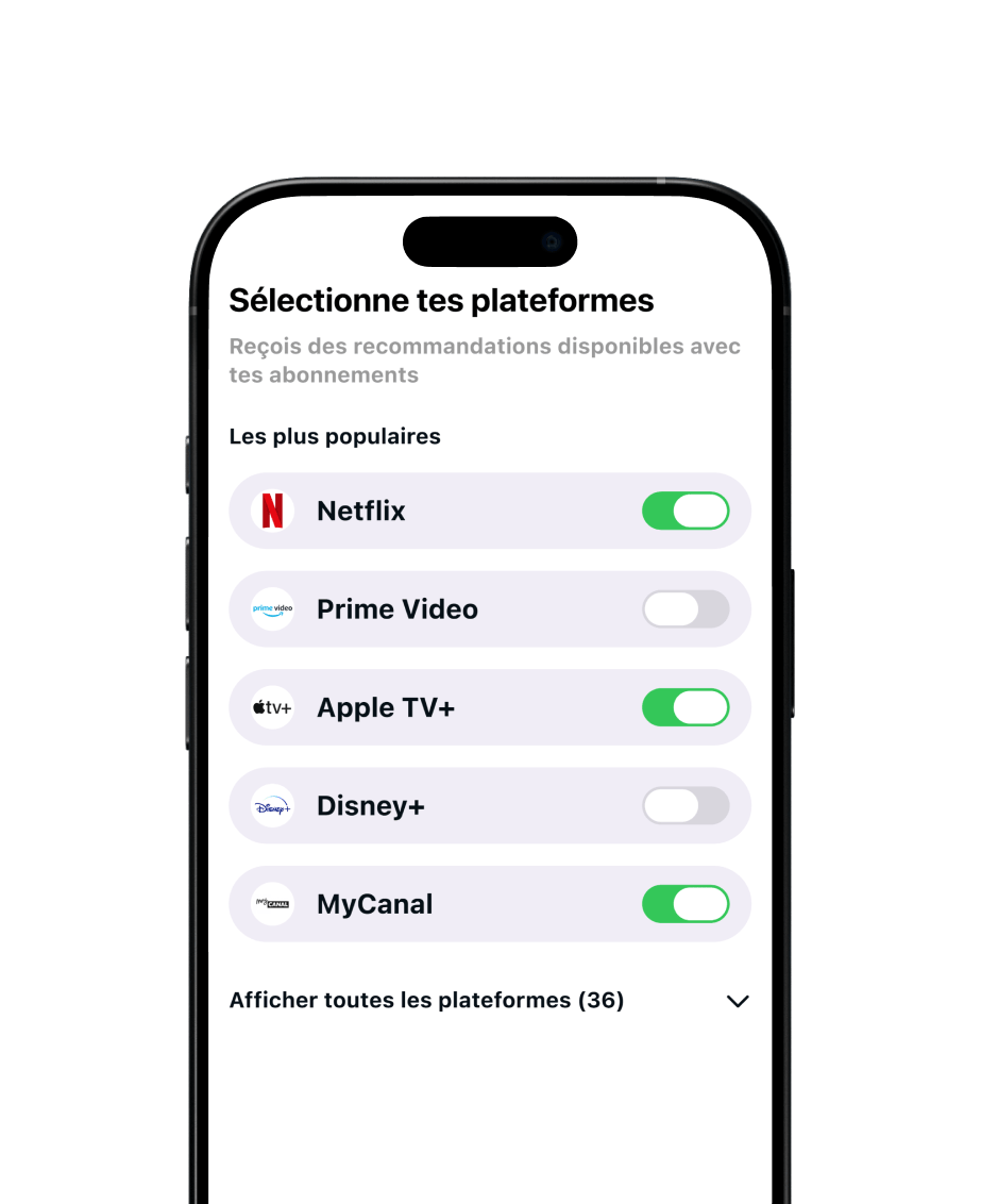 OneMovie application mobile choix des plateformes de streaming
